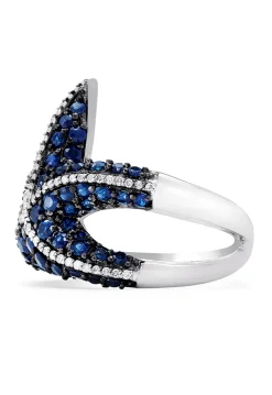 Rings|Effy Jewelry Seaside 14K White Gold Sapphire u0026 Diamond Starfish Ring