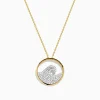 Necklaces & Pendants|Effy Jewelry Seaside 14K White u0026 Yellow Gold Diamond Wave Pendant