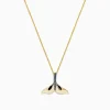 Necklaces & Pendants|BH Multi Seaside 14K Yellow Gold Blue Diamond Whale's Tail Pendant, 0.05 TCW