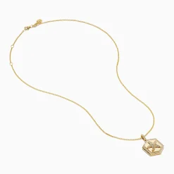 Necklaces & Pendants|Effy Jewelry Seaside 14K Yellow Gold Diamond Starfish Locket Pendant