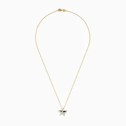 Necklaces & Pendants|Effy Jewelry Seaside 14K Yellow Gold Diamond Starfish Pendant