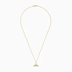 Necklaces & Pendants|Effy Jewelry Seaside 14K Yellow Gold Diamond Whale's Tail Pendant, 0.28 TCW