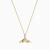 Necklaces & Pendants|Effy Jewelry Seaside 14K Yellow Gold Diamond Whale's Tail Pendant, 0.05 TCW