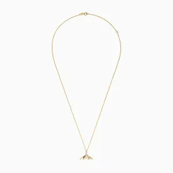 Necklaces & Pendants|Effy Jewelry Seaside 14K Yellow Gold Diamond Whale's Tail Pendant, 0.05 TCW
