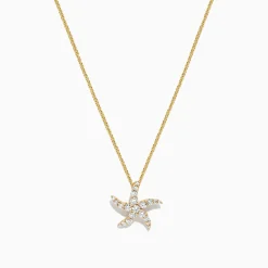 Necklaces & Pendants|Effy Jewelry Seaside 14K Yellow Gold Diamond Starfish Pendant, 0.36 TCW