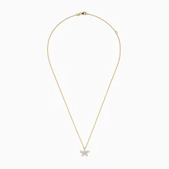 Necklaces & Pendants|Effy Jewelry Seaside 14K Yellow Gold Diamond Starfish Pendant, 0.36 TCW