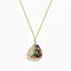 Necklaces & Pendants|Effy Jewelry Seaside 14K Yellow Gold Diamond Multi Sapphire Boat Pendant