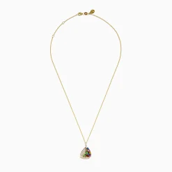Necklaces & Pendants|Effy Jewelry Seaside 14K Yellow Gold Diamond Multi Sapphire Boat Pendant