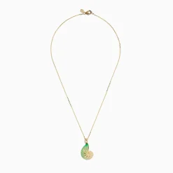 Necklaces & Pendants|BH Multi Seaside 14K Yellow Gold Green Swirl Shell Pendant