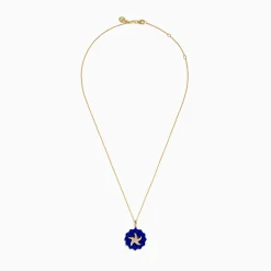 Necklaces & Pendants|Effy Jewelry Seaside 14K Yellow Gold Lapis and Diamond Starfish Pendant