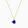 Necklaces & Pendants|Effy Jewelry Seaside 14K Yellow Gold Lapis and Diamond Fish Pendant