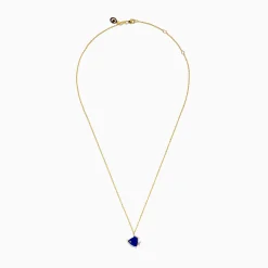 Necklaces & Pendants|Effy Jewelry Seaside 14K Yellow Gold Lapis and Diamond Fish Pendant
