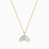 Necklaces & Pendants|BH Multi Seaside 14K Yellow Gold Mother of Pearl u0026 Diamond Whale Tail Pendant