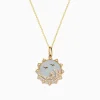 Necklaces & Pendants|Effy Jewelry Seaside 14K Yellow Gold Mother Of Pearl and Diamond Bird and Sea Pendant