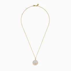 Necklaces & Pendants|Effy Jewelry Seaside 14K Yellow Gold Mother Of Pearl and Diamond Bird and Sea Pendant