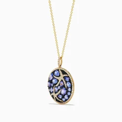 Necklaces & Pendants|Effy Jewelry Seaside 14K Yellow Gold Tanzanite u0026 Diamond Starfish Pendant