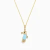 Necklaces & Pendants|Effy Jewelry Seaside 14K Yellow Gold Turquoise and Diamond Seahorse Pendant