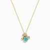 Necklaces & Pendants|Effy Jewelry Seaside 14K Yellow Gold Turquoise and Diamond Crab Pendant