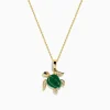Necklaces & Pendants|Effy Jewelry Seaside 14K Yellow Gold White and Black Diamond Enamel Turtle Pendant