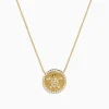 Necklaces & Pendants|Effy Jewelry Seaside 14K Yellow Gold White and Black Diamond Turtle Necklace