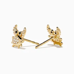 Earrings|Effy Jewelry Seaside 14K Yellow Gold White u0026 Black Diamond Crab Earrings