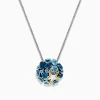 Necklaces & Pendants|BH Multi Seaside Silver u0026 18K Gold Blue Topaz Starfish Pendant, 4.90 TCW