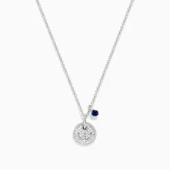 Necklaces & Pendants|BH Multi Seaside Sterling Silver Sapphire and Diamond Anchor Necklace