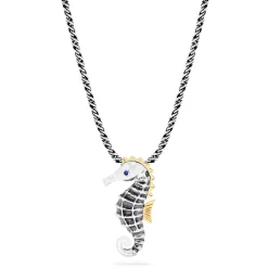 Necklaces & Pendants|Effy Jewelry Seaside Sterling Silver Sapphire and Diamond Seahorse Pendant