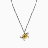 Necklaces & Pendants|BH Multi Seaside Sterling Silver u0026 18K Gold Diamond Turtle Pendant, 0.04 TCW