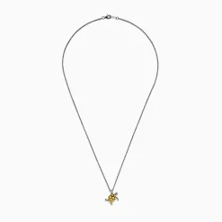 Necklaces & Pendants|BH Multi Seaside Sterling Silver u0026 18K Gold Diamond Turtle Pendant, 0.04 TCW