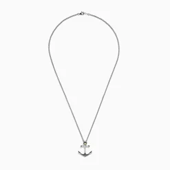Necklaces & Pendants|BH Multi Seaside Sterling Silver u0026 18K Gold Diamond Anchor Pendant, 0.06 TCW
