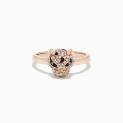Rings|Effy Jewelry Signature 14K Rose Gold Diamond and Tsavorite Mini Ring, 0.25 TCW