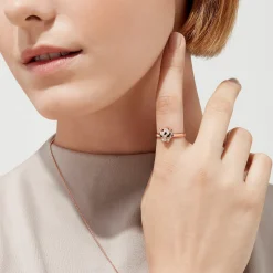 Rings|Effy Jewelry Signature 14K Rose Gold Diamond and Tsavorite Mini Ring, 0.25 TCW