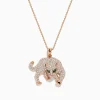 Necklaces & Pendants|Effy Jewelry Signature 14K Rose Gold Diamond and Emerald Panther Pendant