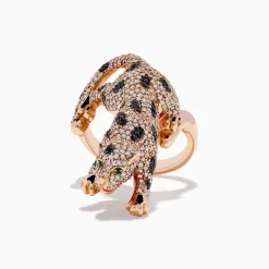 Rings|Effy Jewelry Signature 14K Rose Gold Diamond and Emerald Ring, 1.52 TCW