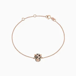 Bracelets|Effy Jewelry Signature 14K Rose Gold Diamond and Tsavorite Garnet Bracelet, 0.18 TCW