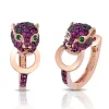 Earrings|Effy Jewelry Signature 14K Rose Gold Ruby, Black Diamond and Emerald Earrings