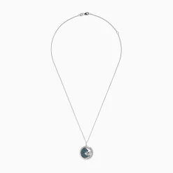 Necklaces & Pendants|Effy Jewelry Signature 14K White Gold Blue, White, and Black Diamond Pendant