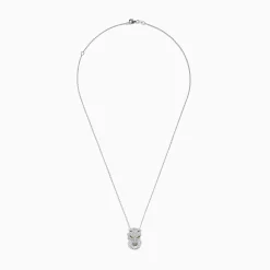 Necklaces & Pendants|Effy Jewelry Signature 14K White Gold Diamond and Emerald Panther Pendant