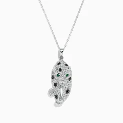 Necklaces & Pendants|Effy Jewelry Signature 14K White Gold Diamond u0026 Emerald Pendant, 0.79 TCW