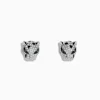 Earrings|Effy Jewelry Signature 14K White Gold Tsavorite and Diamond Panther Stud Earrings