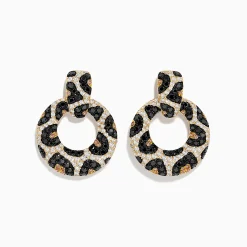 Earrings|BH Multi Signature 14K Yellow Gold Black and White Diamond Spot Earrings
