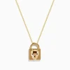 Necklaces & Pendants|Effy Jewelry Signature 14K Yellow Gold Black Diamond Lock Pendant