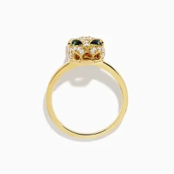 Rings|Effy Jewelry Signature 18K Yellow Gold Diamond and Tsavorite Panther Ring