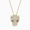 Necklaces & Pendants|BH Multi Signature 14K Yellow Gold Diamond u0026 Emerald Panther Pendant, 3.23 TCW