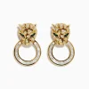 Earrings|Effy Jewelry Signature 14K Yellow Gold Diamond and Emerald Panther Earrings
