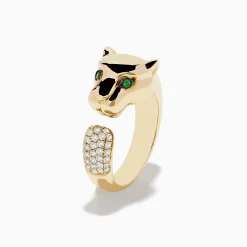 Rings|Effy Jewelry Signature 14K Yellow Gold Diamond and Tsavorite Panther Ring