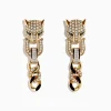 Earrings|Effy Jewelry Signature 14K Yellow Gold Diamond and Emerald Panther Earrings