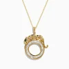 Necklaces & Pendants|Effy Jewelry Signature 14K Yellow Gold Diamond and Emerald Pendant