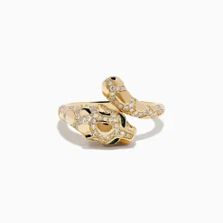 Rings|Effy Jewelry Signature 14K Yellow Gold Emerald and Diamond Panther Ring
